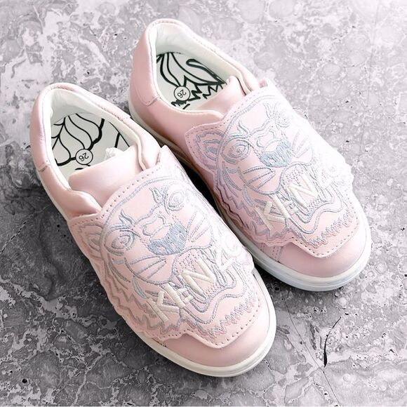 Kenzo Kid's Tiger Leather Low-Top Sneakers, NWT, Size EU 26, US 9.5 - Picture 3 of 12